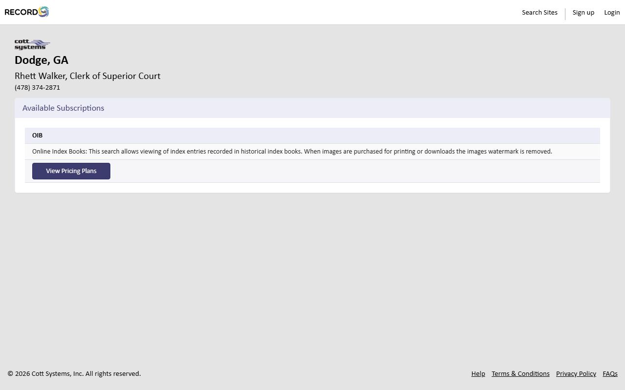 Dodge County court records RecordHub portal
