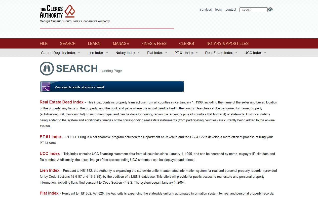 Dodge County court records GSCCCA statewide search portal