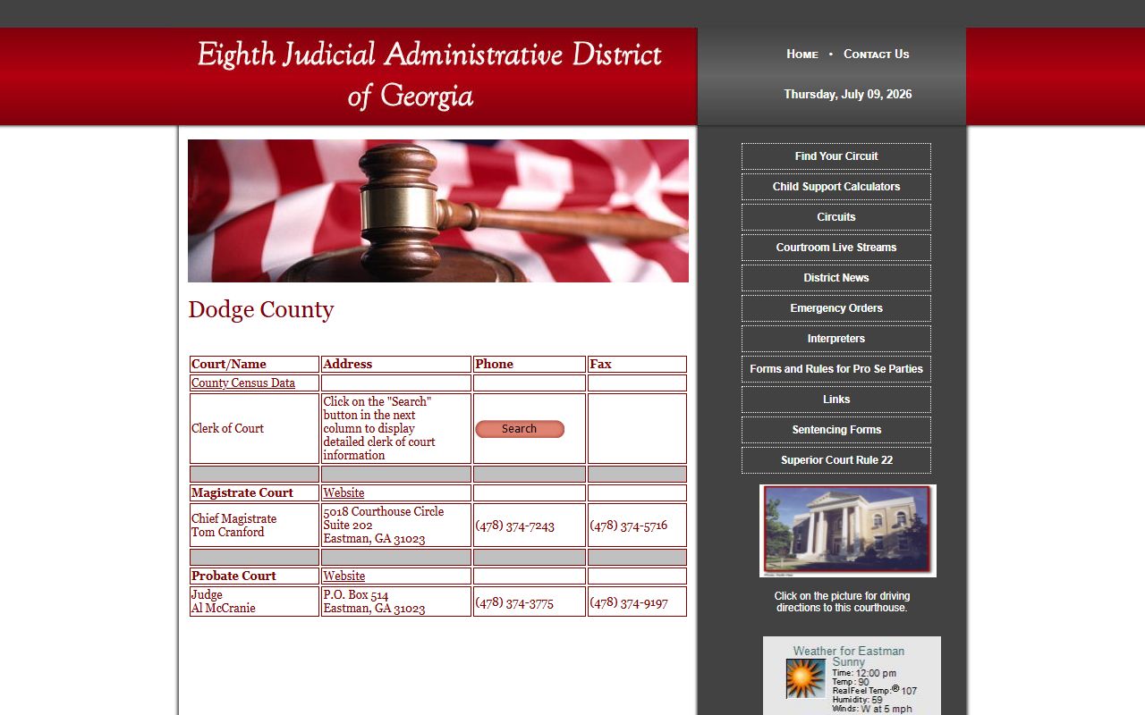 Dodge County arrest records and court charges Eighth District directory