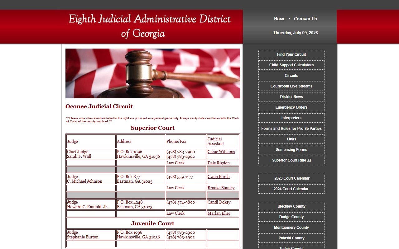 Dodge County arrest records and court charges Oconee Circuit directory