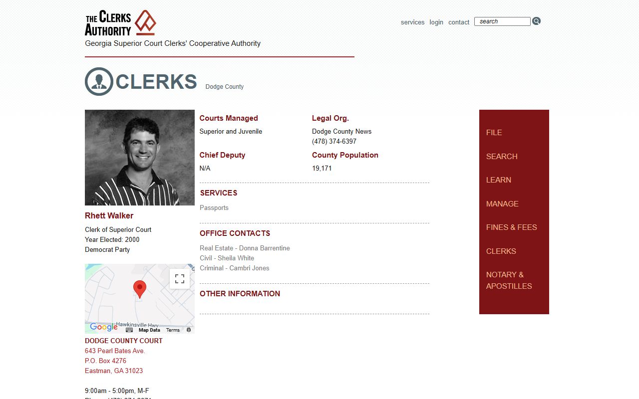 Dodge County court records GSCCCA clerk profile