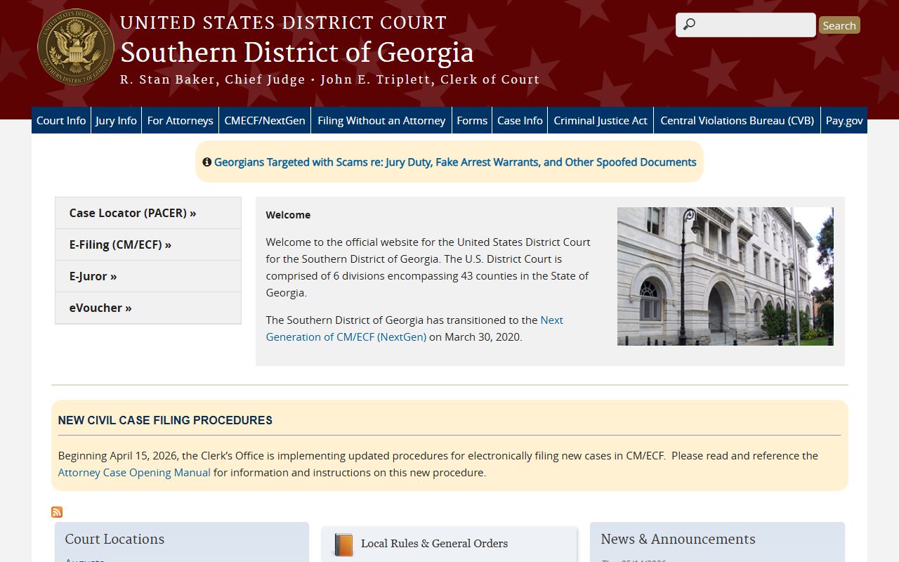 Dodge County Superior Court distinction from Southern District federal records